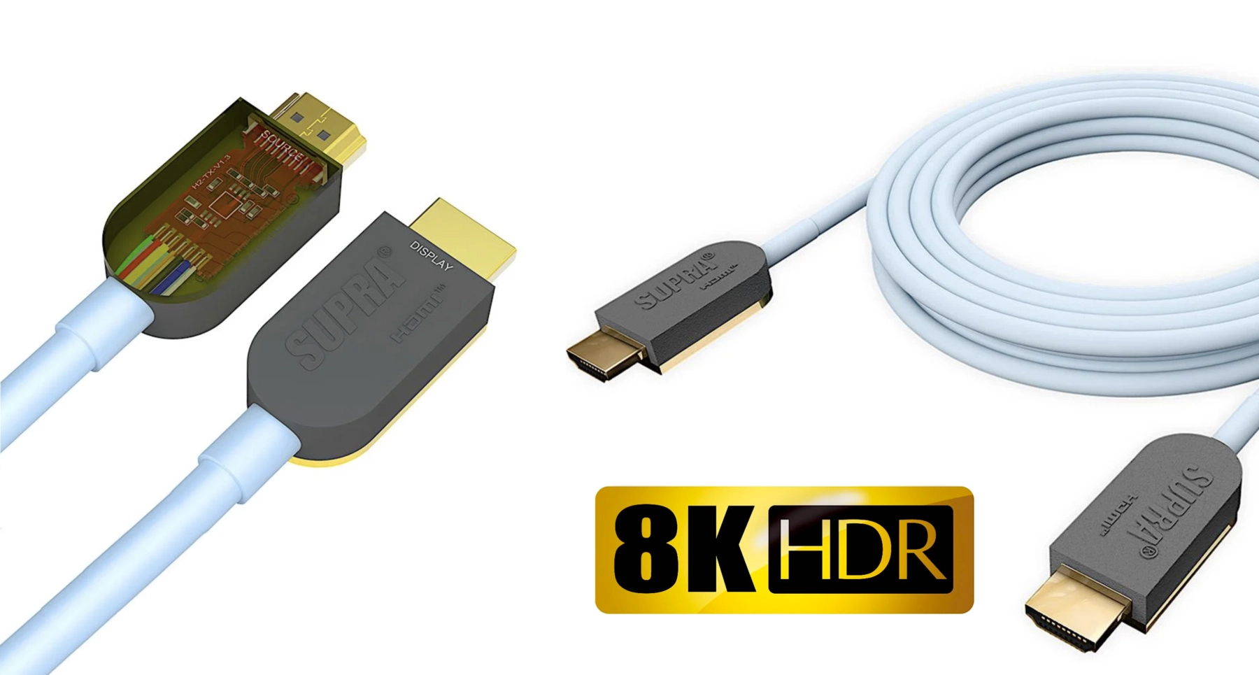 HDMI-Kabel für 8K HDR bis 30 Meter Länge: Supra HDMI Active Optical Cable 8K HDR