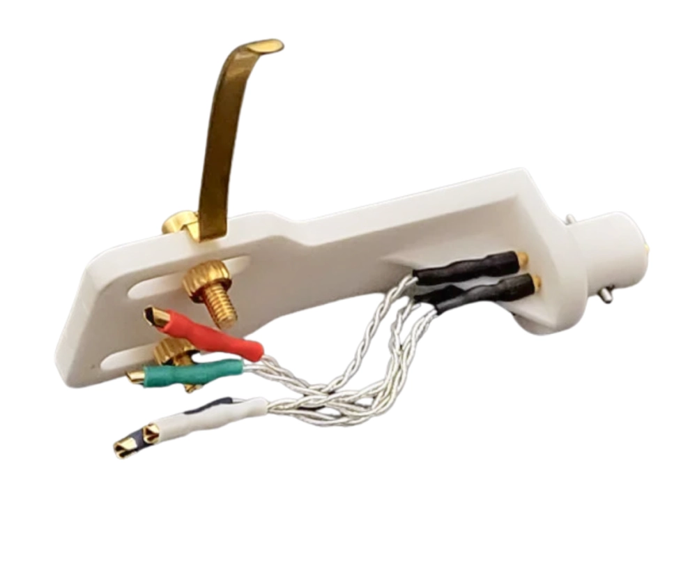 Korfaudio Headshell HS-A02 – seitliche Aufnahme mit Headshellkabel Silber