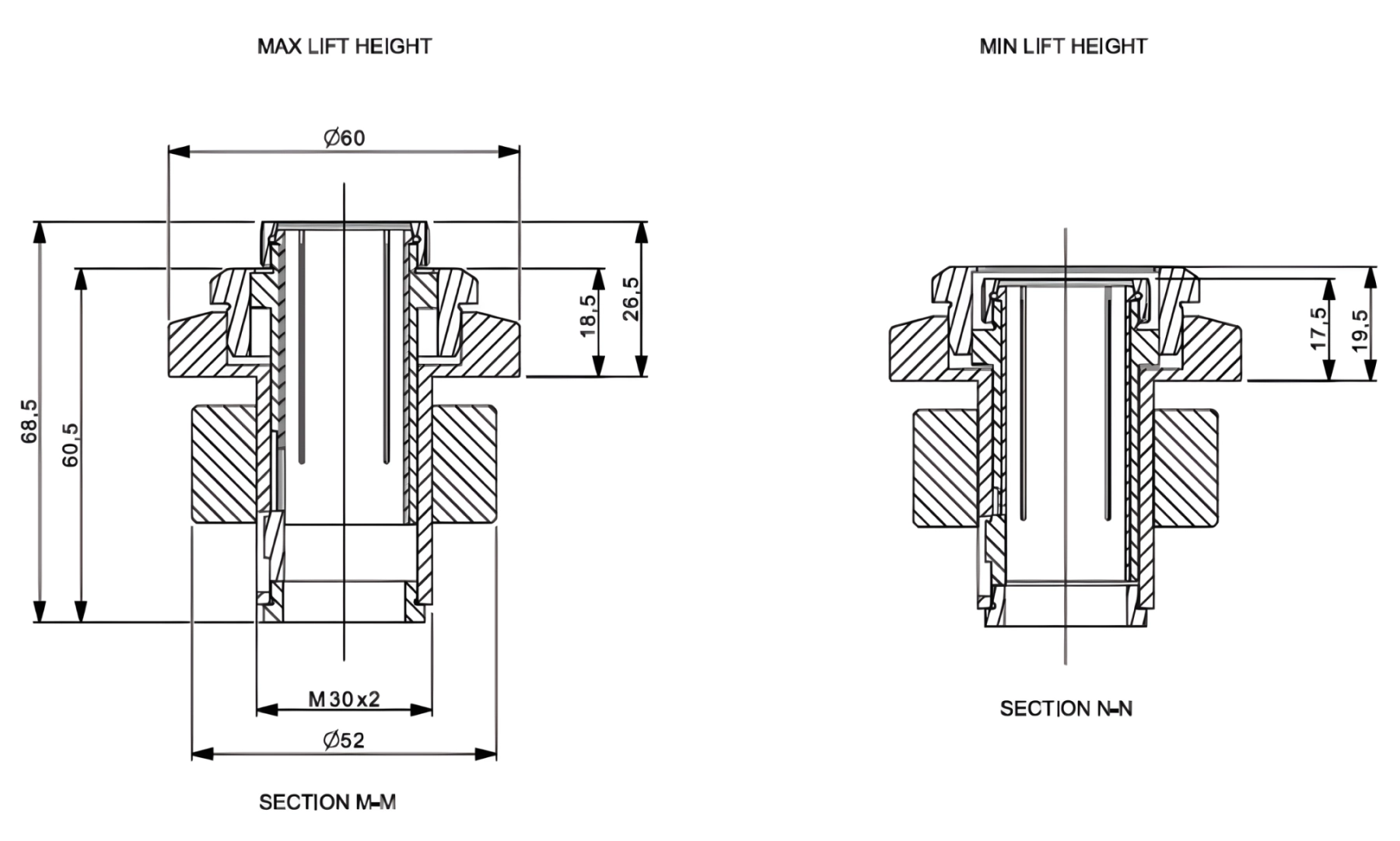 Konstruktionszeichnung Groovemaster Rotary Lift
