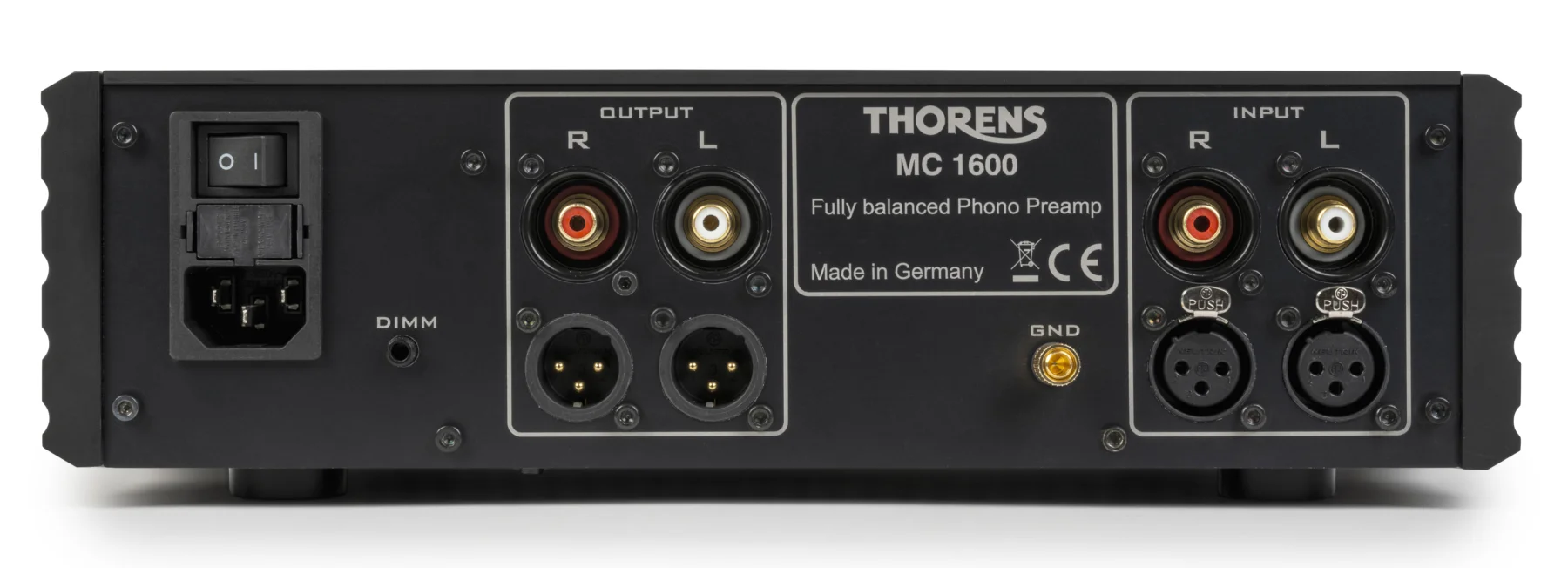 Thorens MC 1600: Rückseite mit Anschlüssen