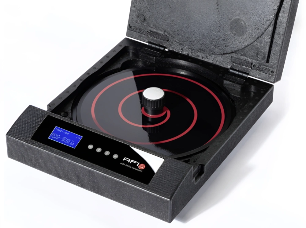 Schallplatten-Bügelmaschine AFI Flat Duo offen