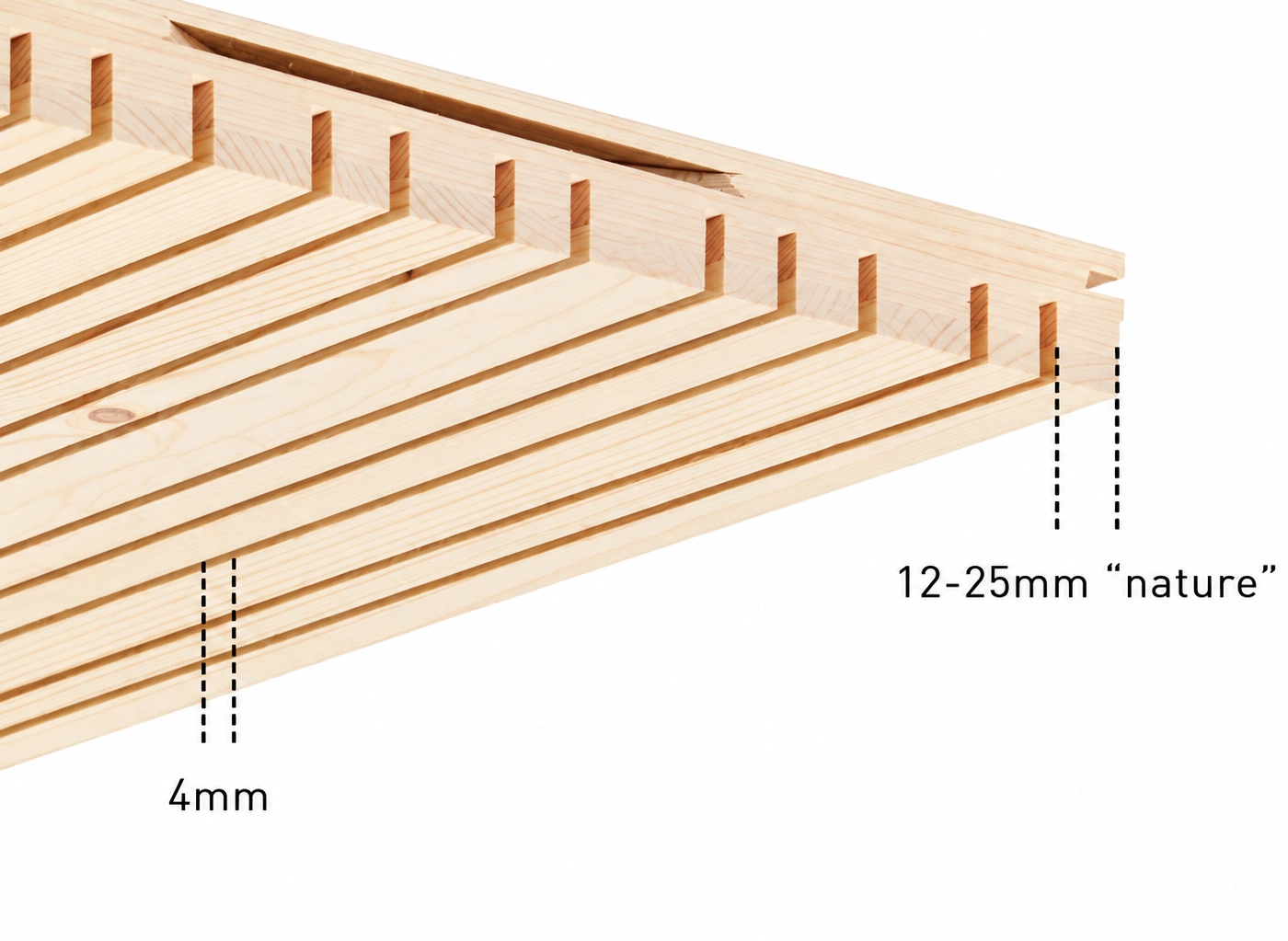 Ligno® Akustik home Fichte ästig Profil 12n25-4 mm