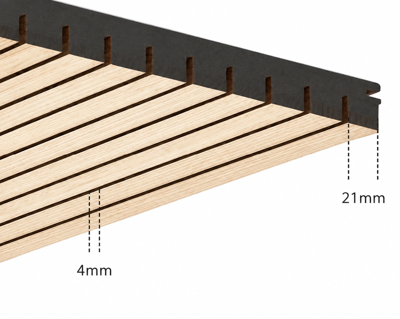 Ligno® Akustik home Weißtanne mit schwarzer Fuge, Profil 21-4 mm